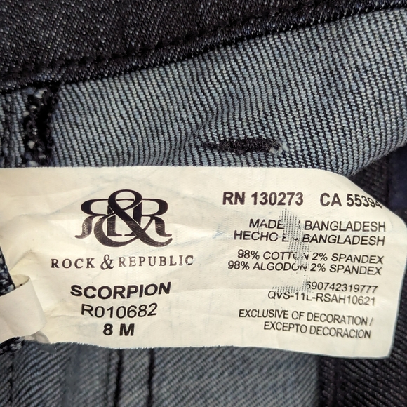 Rock & Republic Jeans Scorpion Dark Wash Boot Cut Flare Leg Women's Size 8 M - Picture 12 of 12